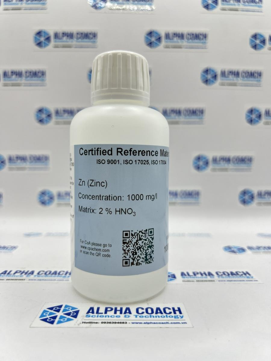 Dung dịch chuẩn Zinc (Zn) 1g/l cho AAS, chai 100mL, CPAchem